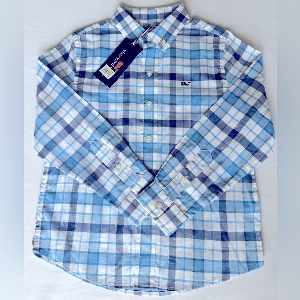 Vineyard Vines Boys Plaid Shirt size 5 NWT
